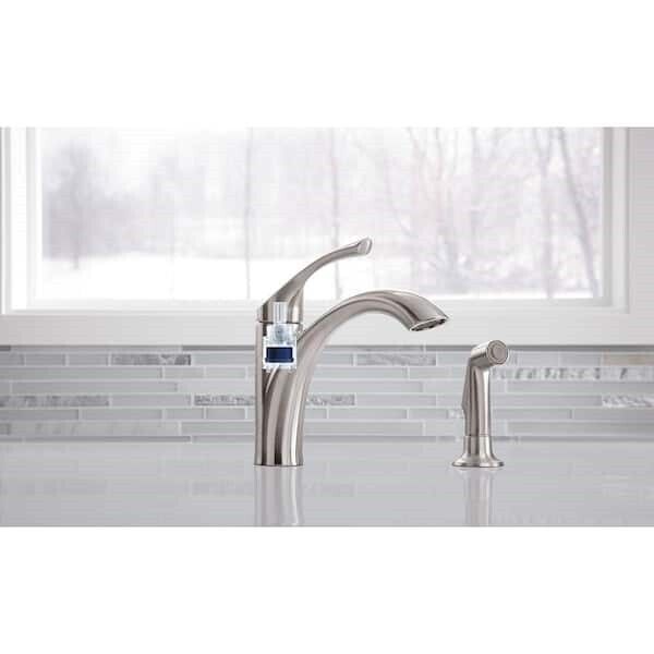 Kohler Mistos Kitchen Faucet 10" swing side spray Vibrant Stainless R72508-VS