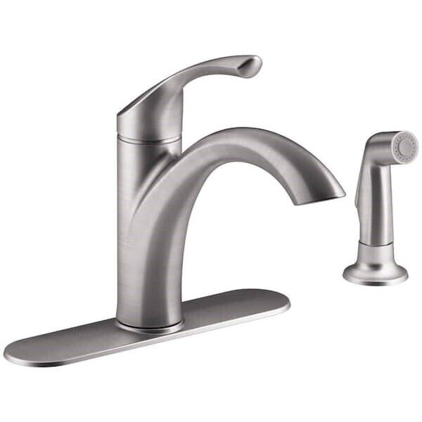 Kohler Mistos Kitchen Faucet 10" swing side spray Vibrant Stainless R72508-VS