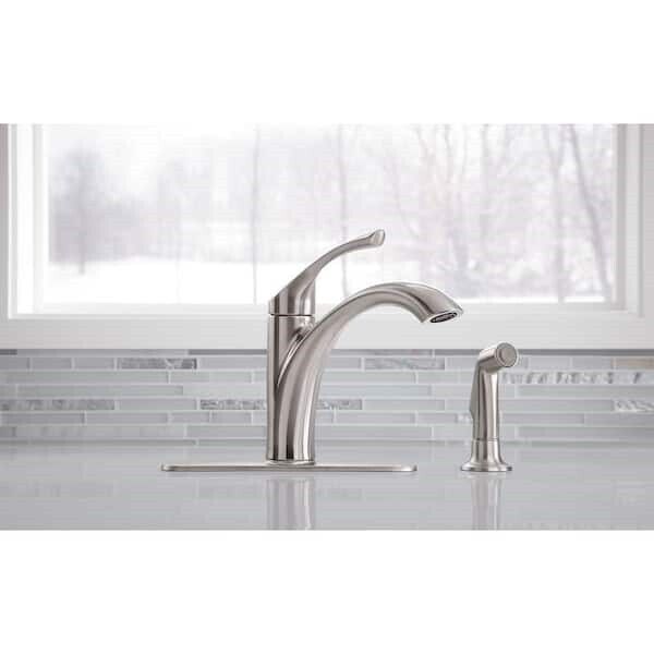 Kohler Mistos Kitchen Faucet 10" swing side spray Vibrant Stainless R72508-VS