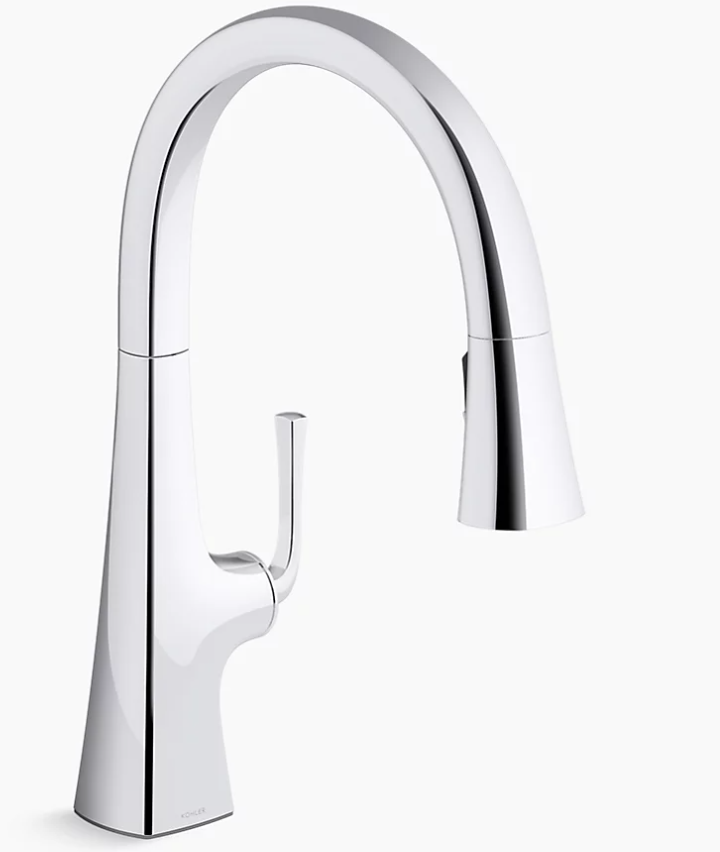 Graze Pull-down kitchen sink faucet with three-function sprayhead 22062-CP