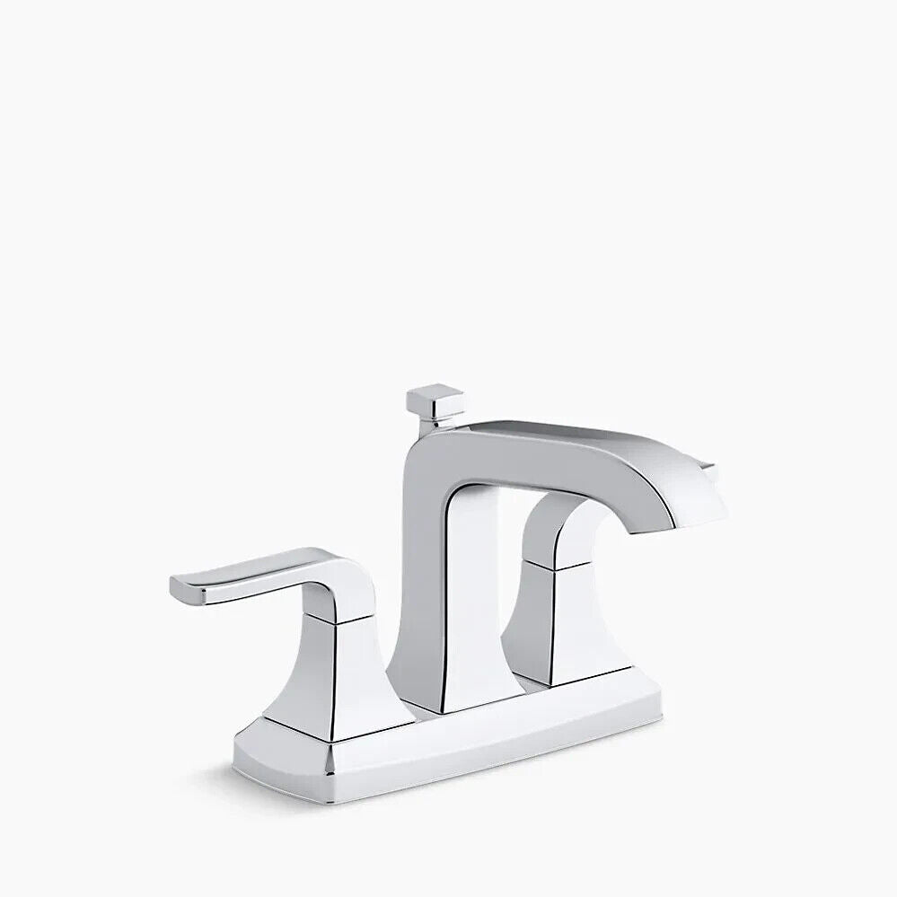 KOHLER Centerset Bathroom Faucet 4" 1.2-GPM Two-Handle in Polished Chrome