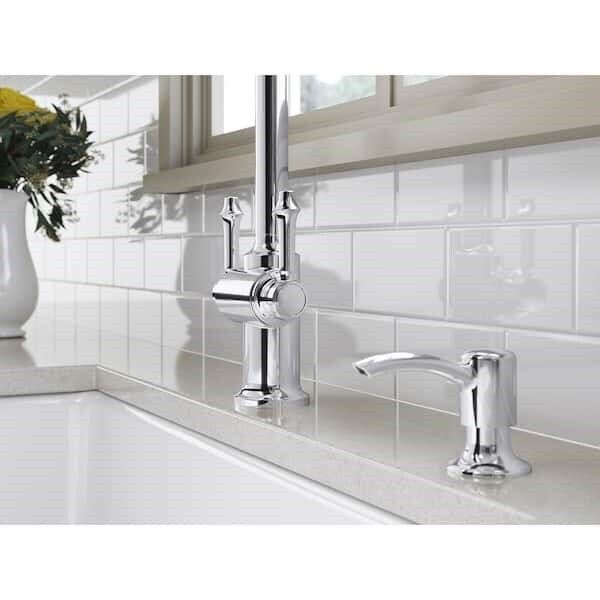 KOHLER Kitchen Faucet 17.25" Pull-Down Sprayer W/Soap Dispenser Polished Chrome