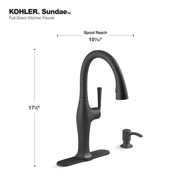 Sundae Pull-down kitchen sink faucet with soap/lotion dispenser R29475-SD-BL