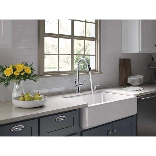 KOHLER Kitchen Faucet 17.25" Pull-Down Sprayer W/Soap Dispenser Polished Chrome