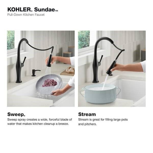 Sundae Pull-down kitchen sink faucet with soap/lotion dispenser R29475-SD-BL