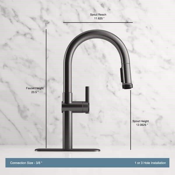 KOHLER R22153-SD-BLS Single-Handle Pull-Down  Kitchen Faucet in Black Stainless