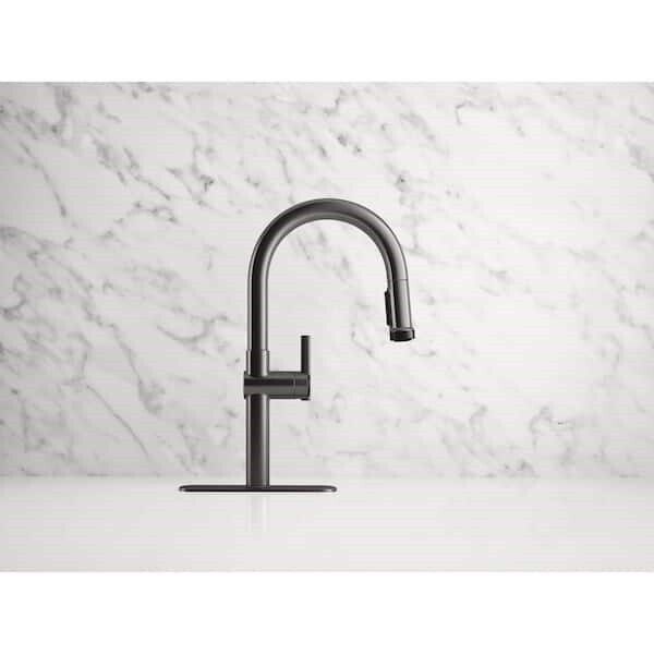 KOHLER R22153-SD-BLS Single-Handle Pull-Down  Kitchen Faucet in Black Stainless