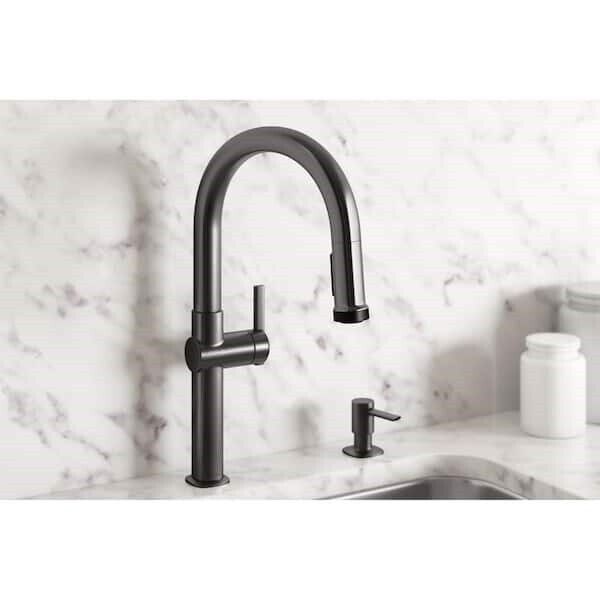 KOHLER R22153-SD-BLS Single-Handle Pull-Down  Kitchen Faucet in Black Stainless