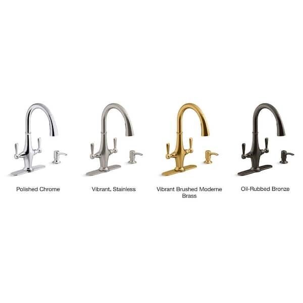 KOHLER K-R29473-SD-2MB Pannier Pull Down Sprayer Kitchen Faucet Brushed Brass