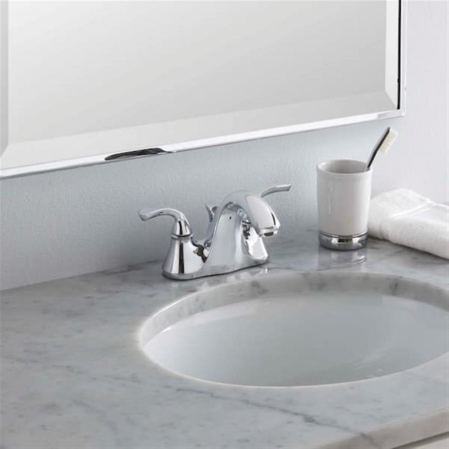 Kohler Forte 4 in. Centerset Bathroom Faucet Polished Chrome finish K-10270-4-CP