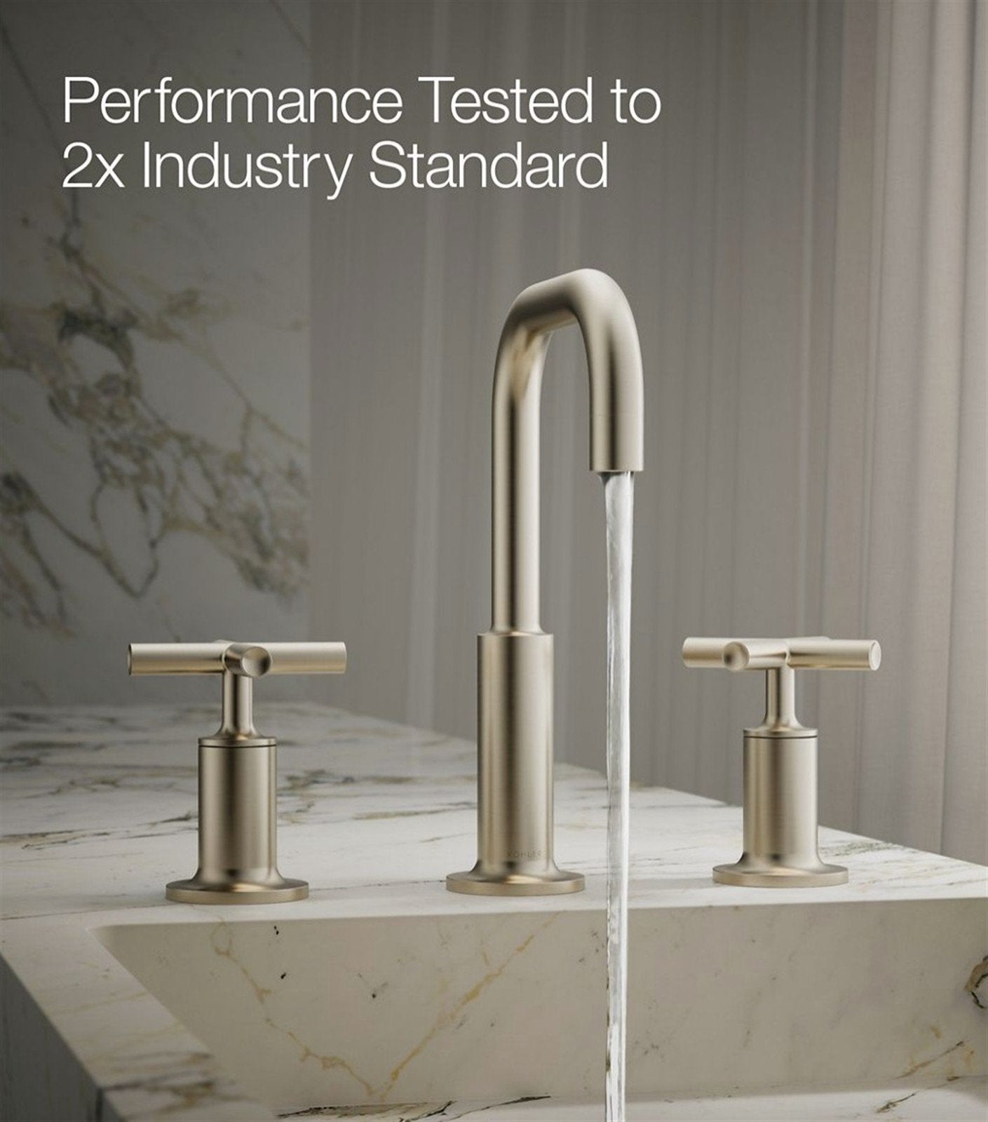 Kohler Purist Widespread bathroom faucet Cross hande Brushed Nickel K-14406-3-BN