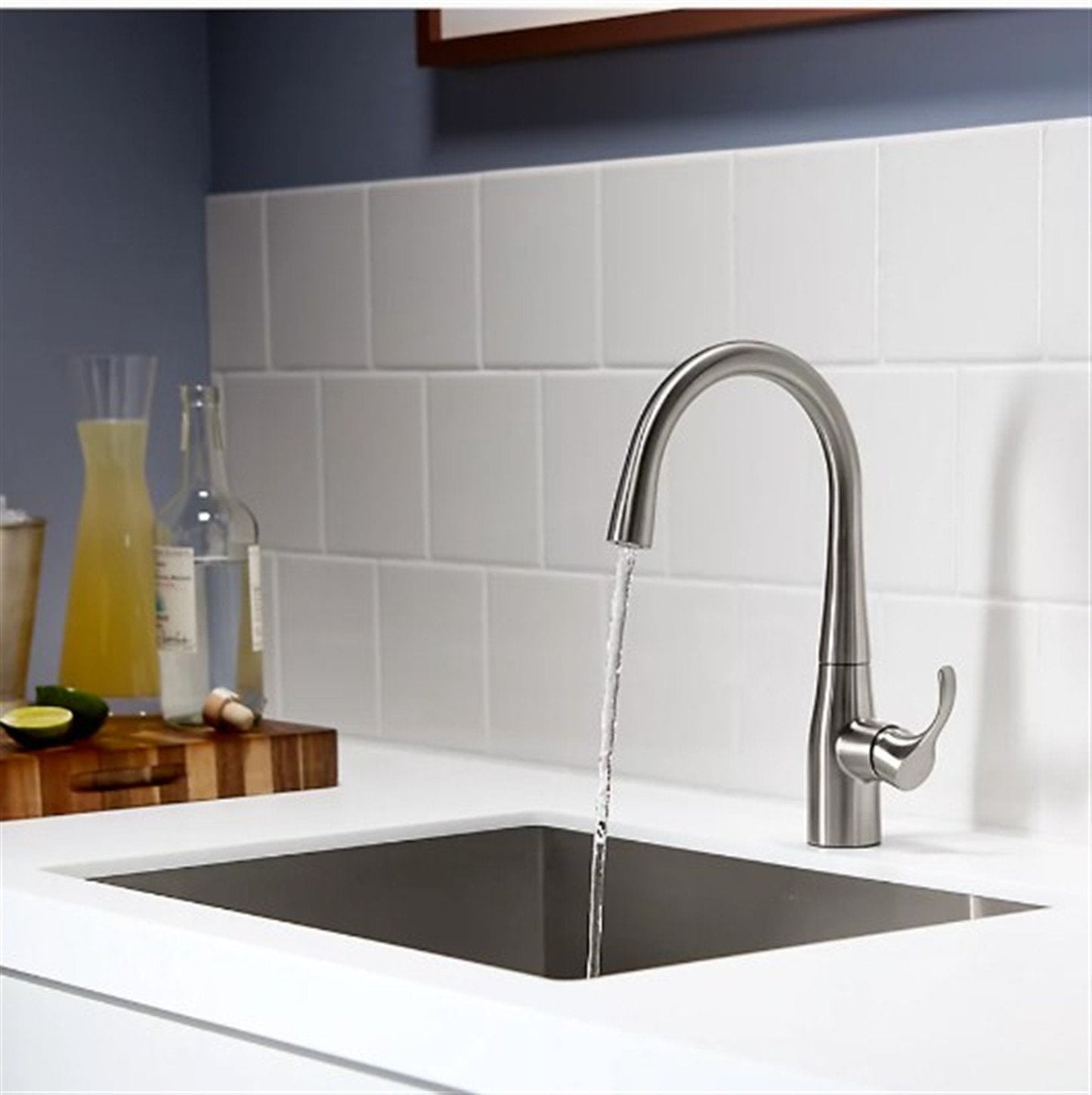 Kohler Simplice Single-Handle Bar Sink Faucet Vibrant Stainless 22034-VS