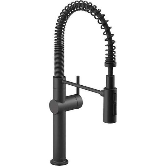 Kohler Crue 1 Hole Pull Down Kitchen Faucet in Matte Black K-22973-BL