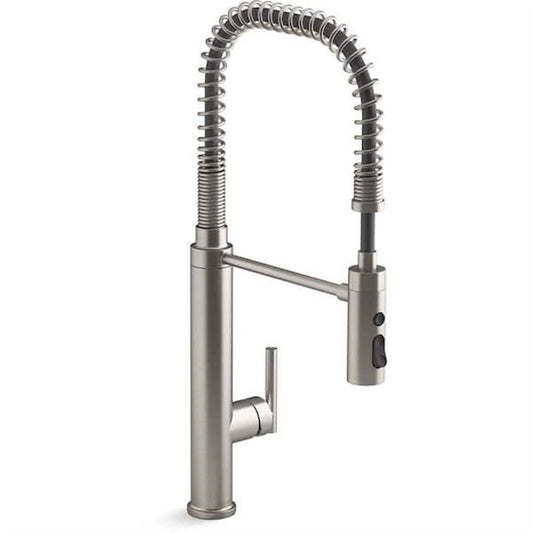 Kohler Purist 1 Hole Pull Down Kitchen Faucet in Vibrant Stainless K-24982-VS