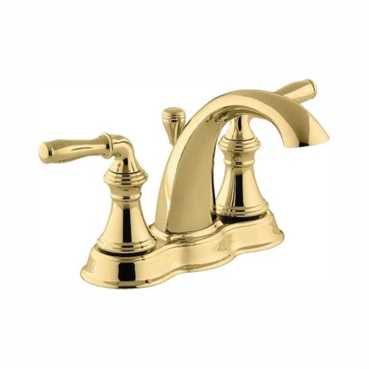 Kohler Devonshire 4 in. Centerset Bathroom Faucet Vibrant Polished Brass K-393-N4-PB