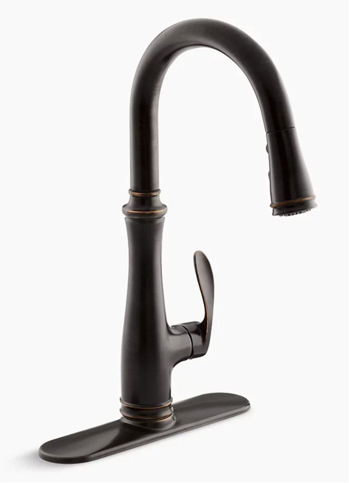 Kohler Bellera Single-Handle Pull-Down Sprayer Kitchen Faucet with DockNetik and Sweep Spray in Oil-Rubbed Bronze K-560-2BZ