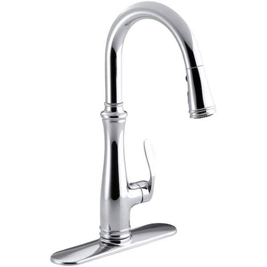 Kohler Bellera 1 Hole Pull Down Kitchen Faucet in Polished Chrome K-560-CP