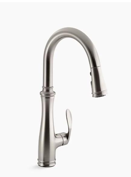 Kohler Bellera 1 Hole Pull Down Kitchen Faucet in Vibrant Stainless K-560-VS