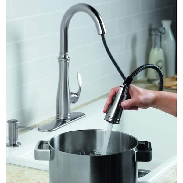 Kohler Bellera 1 Hole Pull Down Kitchen Faucet in Vibrant Stainless K-560-VS