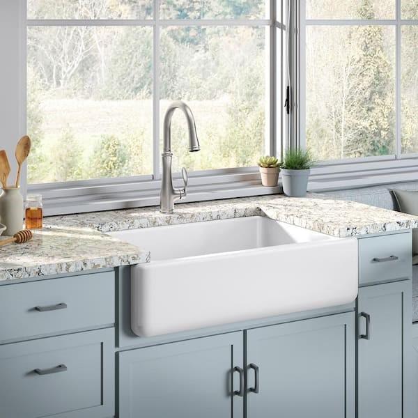 Kohler Bellera 1 Hole Pull Down Kitchen Faucet in Vibrant Stainless K-560-VS