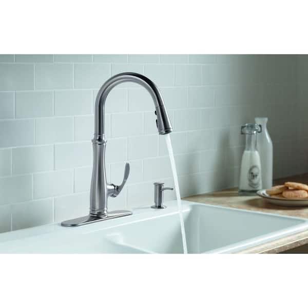 Kohler Bellera 1 Hole Pull Down Kitchen Faucet in Vibrant Stainless K-560-VS