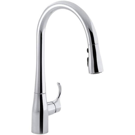 Kohler Simplice Single Hole Pull Down Kitchen Faucet -K596-VS Polished Chrome