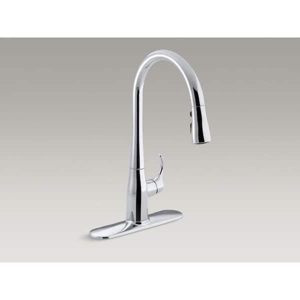 Kohler Simplice Single Hole Pull Down Kitchen Faucet -K596-VS Polished Chrome