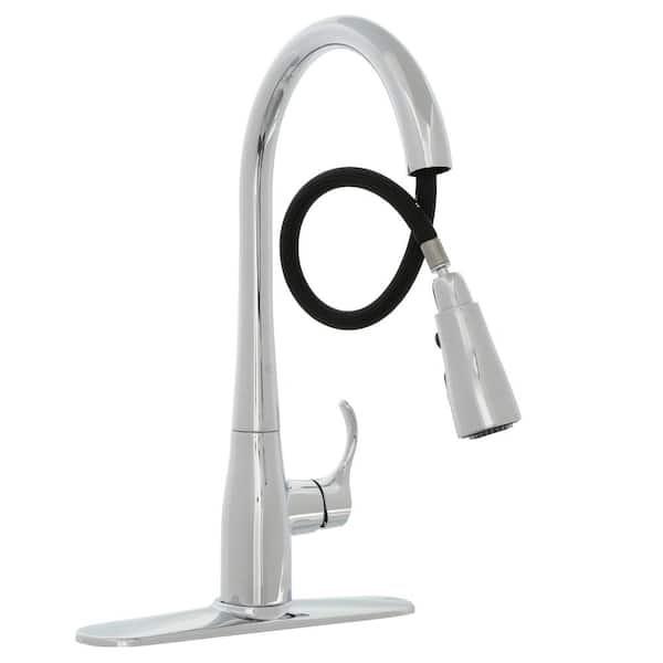 Kohler Simplice Single Hole Pull Down Kitchen Faucet -K596-VS Polished Chrome