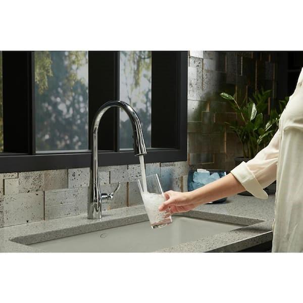 Kohler Simplice Single Hole Pull Down Kitchen Faucet -K596-VS Polished Chrome