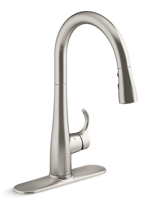 Kohler Simplice Single Hole Pull Down Kitchen Faucet -K596-VS Vibrant Stainless