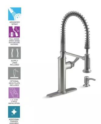 Kohler Sous Pro Style Pull Down Sprayer Kitchen Faucet Chrome R10651-SD-CP