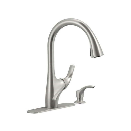 Kohler Trielle 1 Hole Pull Down Kitchen Faucet in Stainless Steel K-R18594-SD-VS