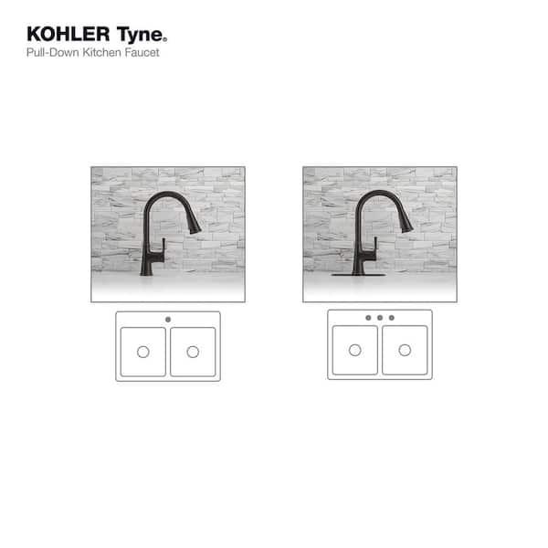 Kohler Tyne Single-Handle Pull-Down Sprayer Kitchen Faucet in Oil-Rubbed Bronze K-R21415-2BZ