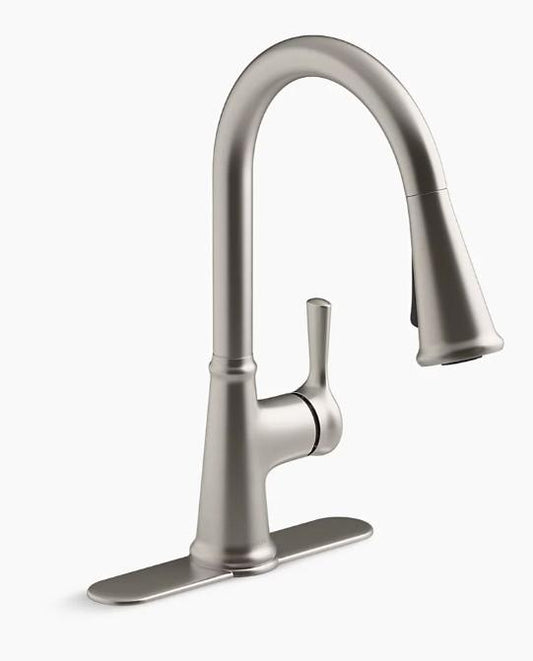 Kohler Tyne Single-Handle Pull-Down Sprayer Kitchen Faucet in Vibrant Stainless K-R21415-VS