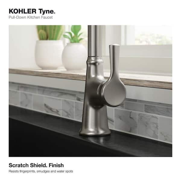 Kohler Tyne Single-Handle Pull-Down Sprayer Kitchen Faucet in Vibrant Stainless K-R21415-VS