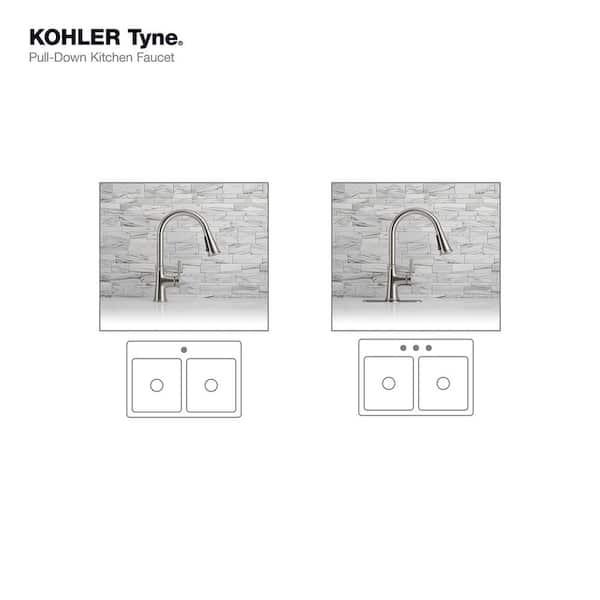 Kohler Tyne Single-Handle Pull-Down Sprayer Kitchen Faucet in Vibrant Stainless K-R21415-VS