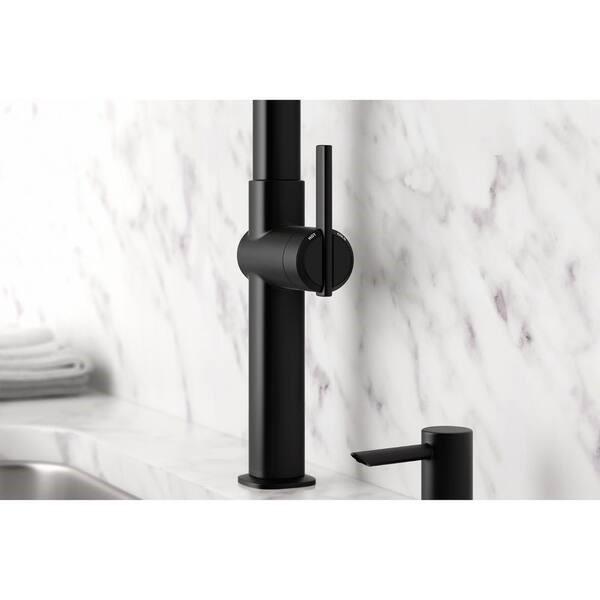 Kohler Rune Centerset Pull Down Kitchen Faucet in Matte Black K-R22153-SD-BL