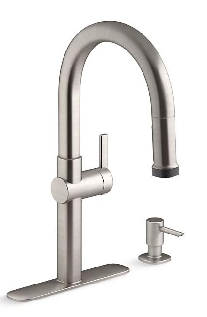 Kohler Rune 1-Handle Pull-Down Kitchen Faucet Vibrant Stainless K-R22153-SD-BLS