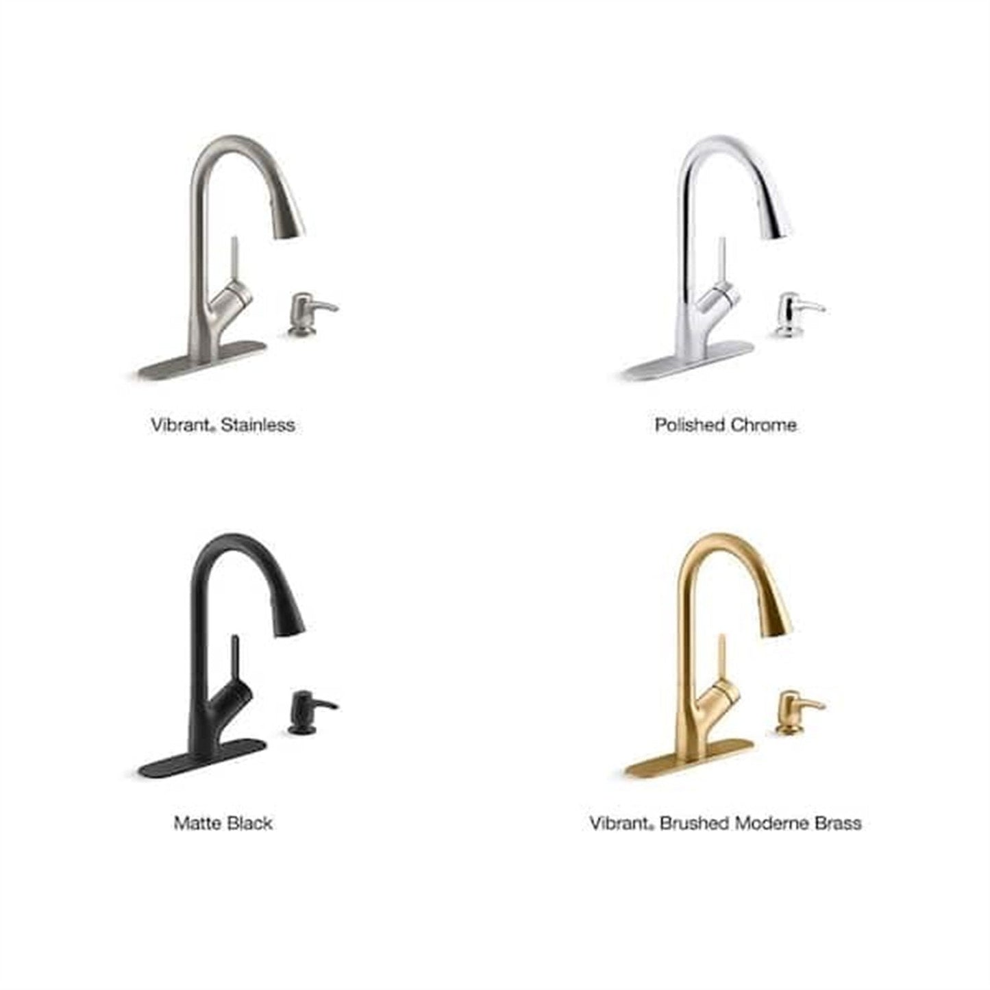 Kohler Setra 1 Hole Pull Down Kitchen Faucet in Vibrant Stainless K-R22897-SD-VS