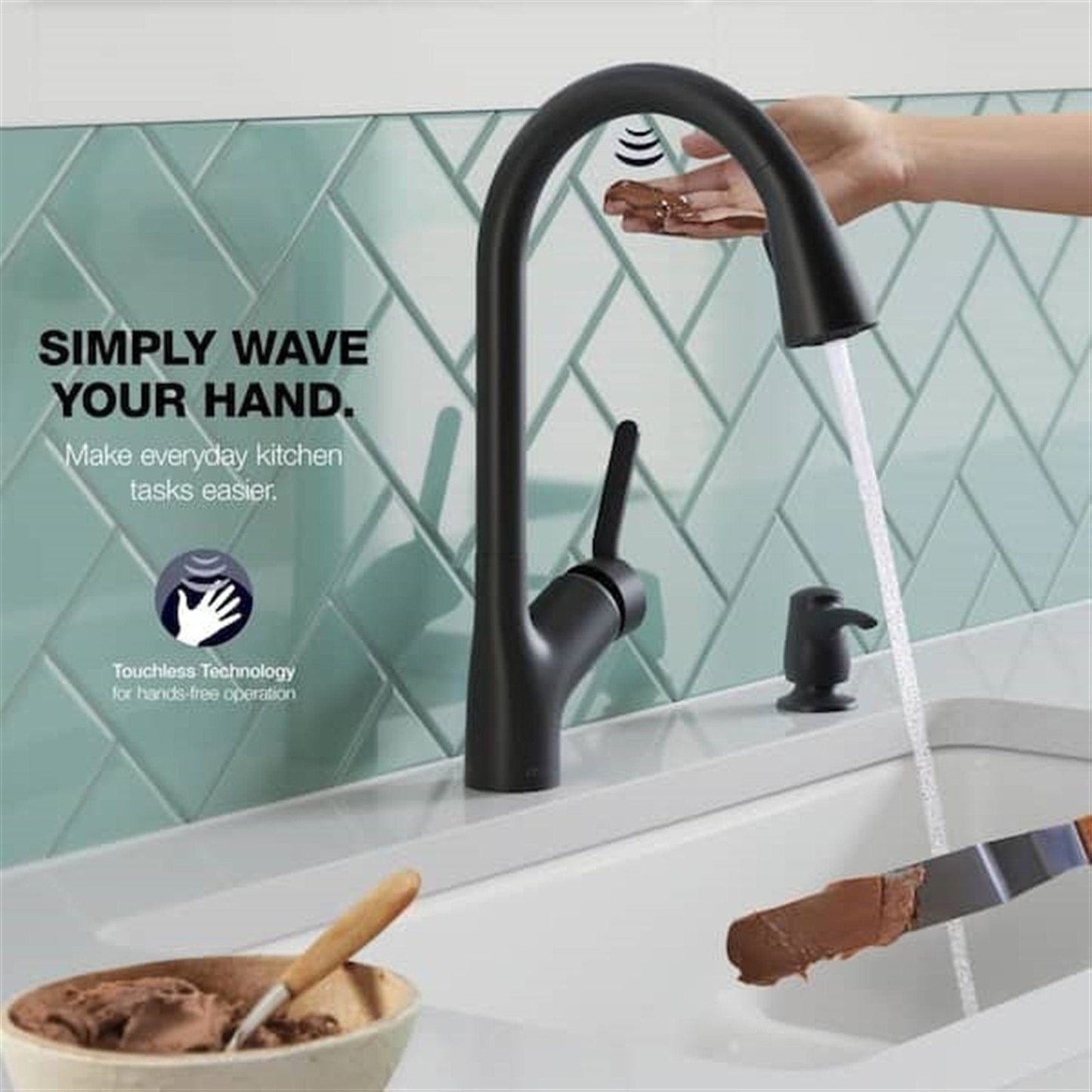 Kohler Setra 1 Hole Pull Down Kitchen Faucet in Matte Black K-R22898-SD-BL