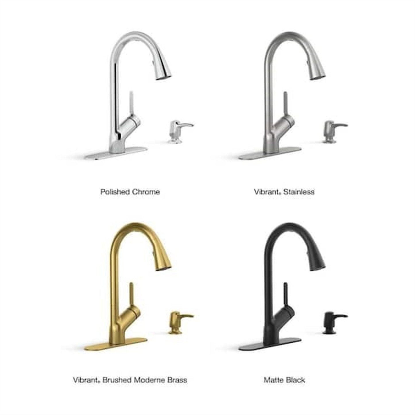 Kohler Setra 1 Hole Pull Down Kitchen Faucet in Matte Black K-R22898-SD-BL
