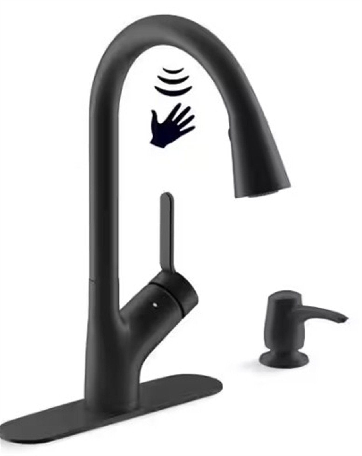 Kohler Setra 1 Hole Pull Down Kitchen Faucet in Matte Black K-R22898-SD-BL