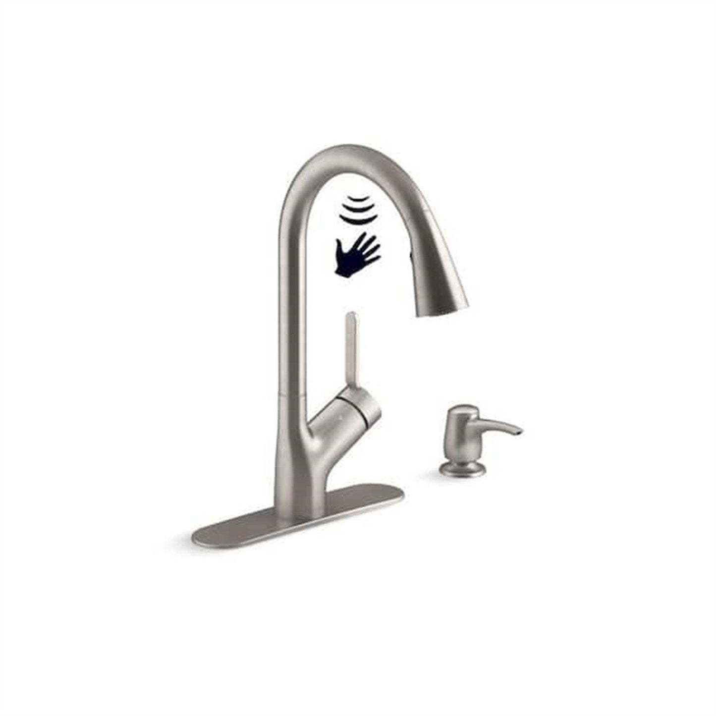 Kohler Setra 1 Hole Pull Down Kitchen Faucet in Vibrant Stainless K-R22898-SD-VS
