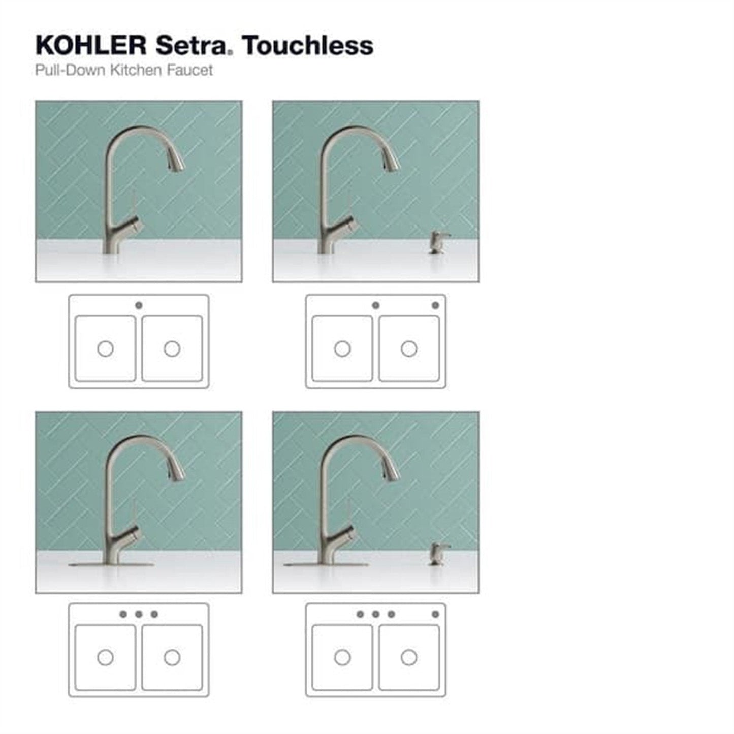 Kohler Setra 1 Hole Pull Down Kitchen Faucet in Vibrant Stainless K-R22898-SD-VS