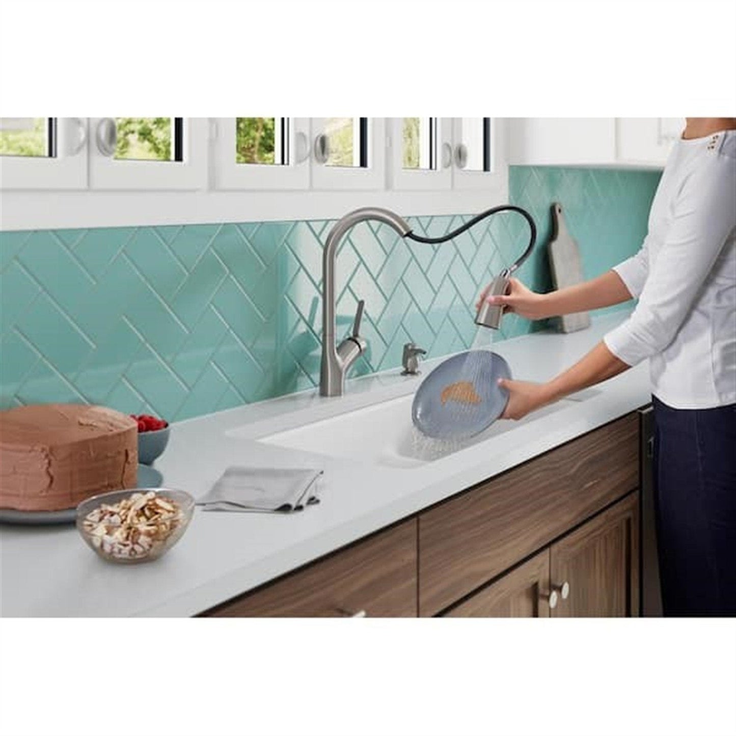 Kohler Setra 1 Hole Pull Down Kitchen Faucet in Vibrant Stainless K-R22898-SD-VS