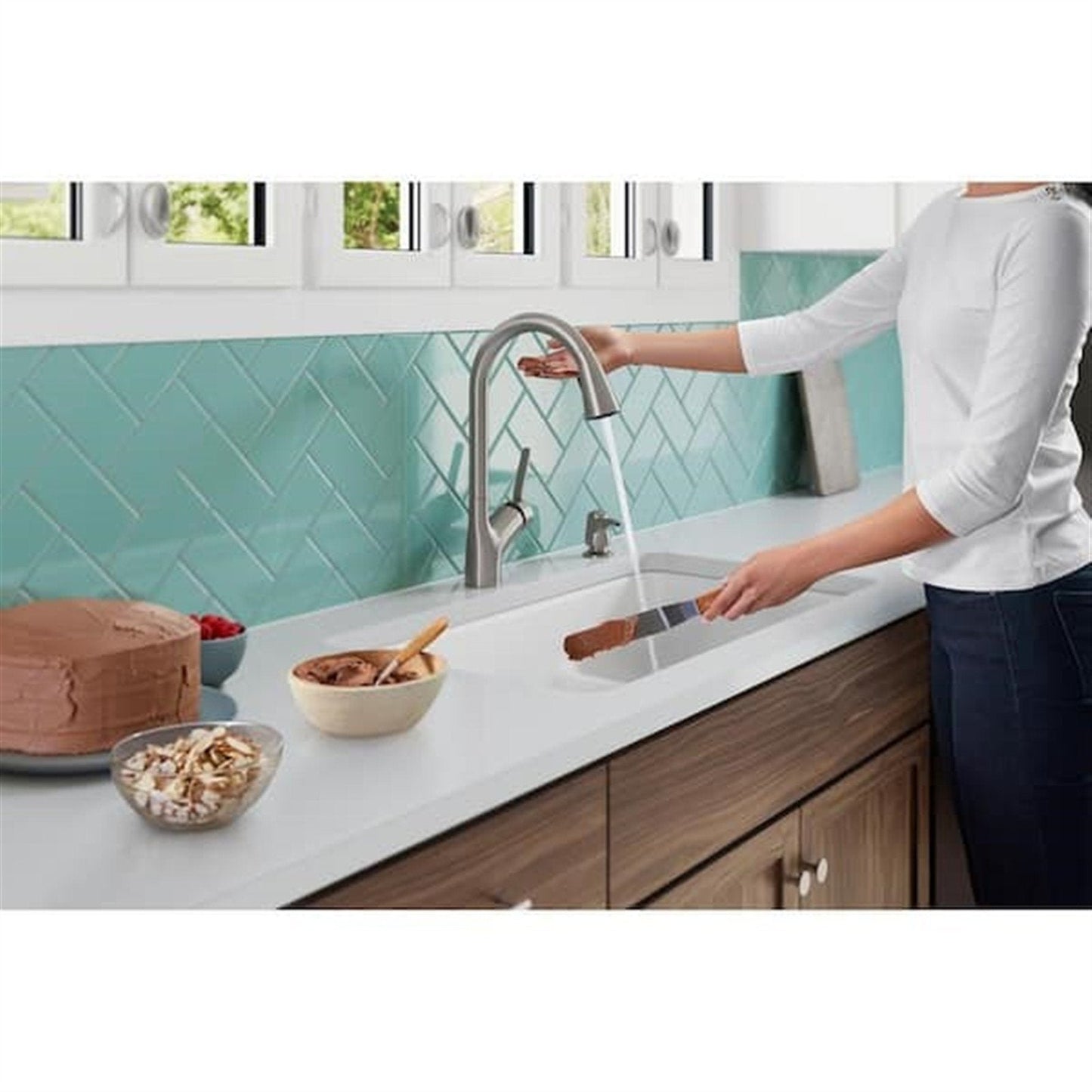 Kohler Setra 1 Hole Pull Down Kitchen Faucet in Vibrant Stainless K-R22898-SD-VS