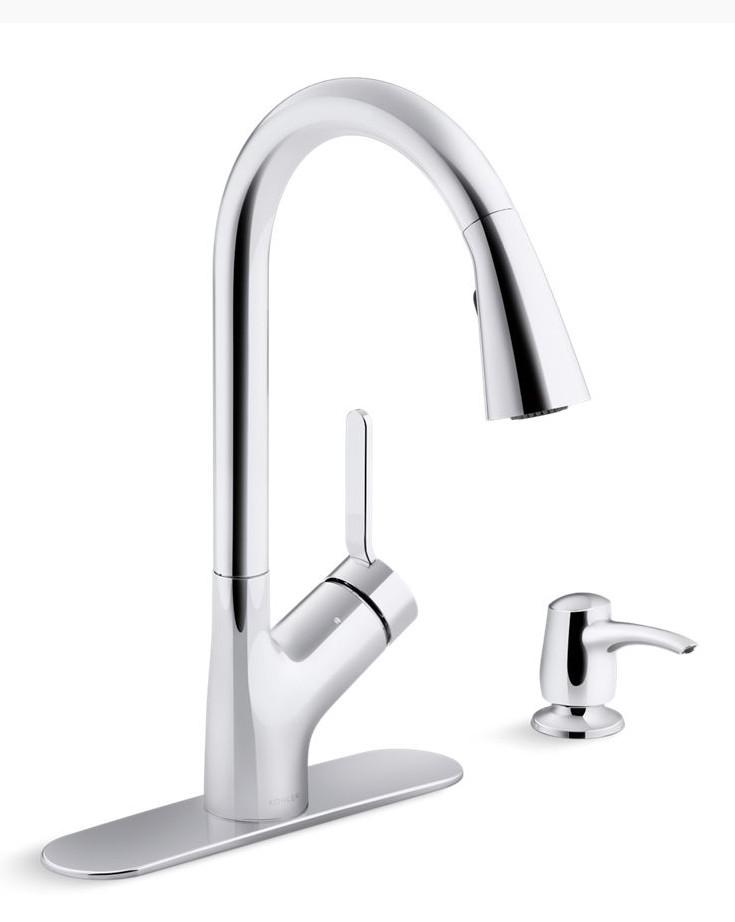 Kohler Setra® Kitchen faucet with Konnect w/ soap Polished Chrome K-R22899-SD-CP