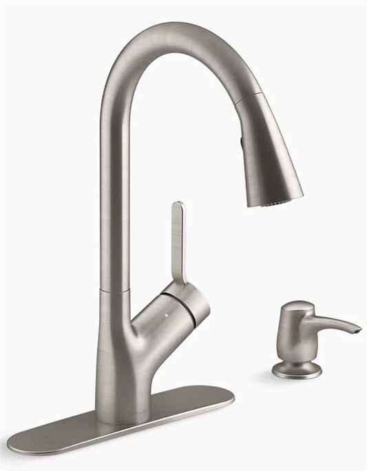 Kohler Setra® Kitchen faucet w/Konnect w/ soap Vibrant Stainless K-R22899-SD-VS