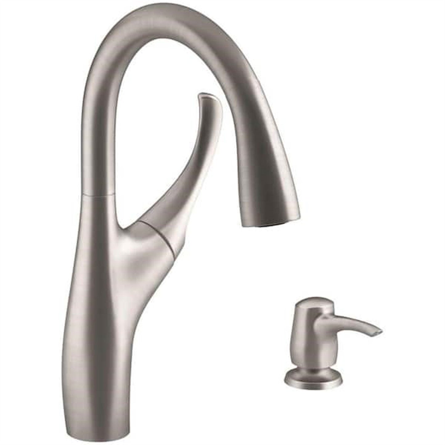 Kohler Mazz 1 Hole Pull Down Kitchen Faucet in Vibrant Stainless K-R72511-SD-VS