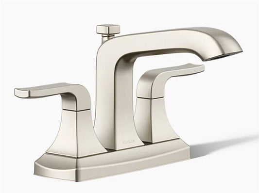 Kohler Rubicon 4 in. Centerset Bathroom Faucet Vibrant Brushed Nickel K-R76215-4D-BN